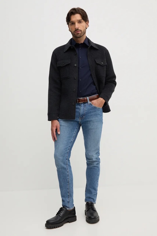 Одежда Рубашка United Colors of Benetton 5X3LUQ049 тёмно-синий