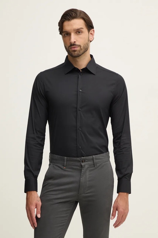 United Colors of Benetton koszula z elastanem czarny 5X3LUQ049