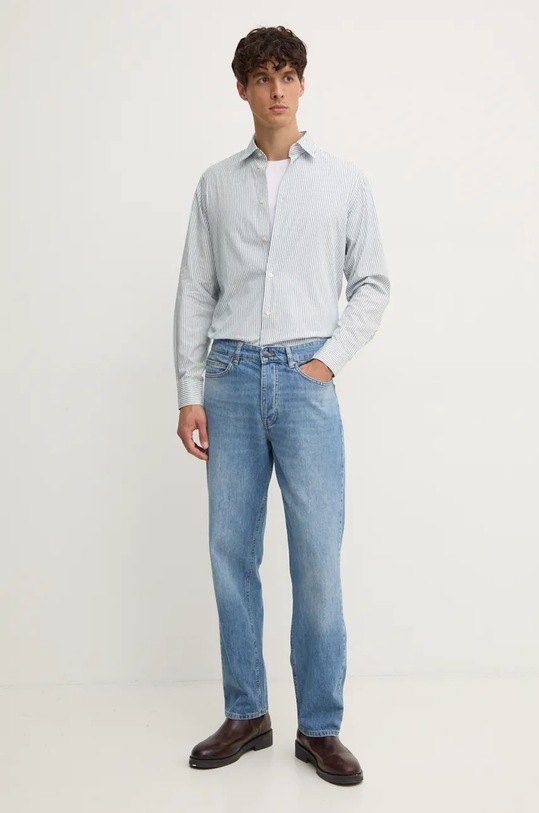 Одежда Хлопковая рубашка United Colors of Benetton 53ZDUQ04A белый