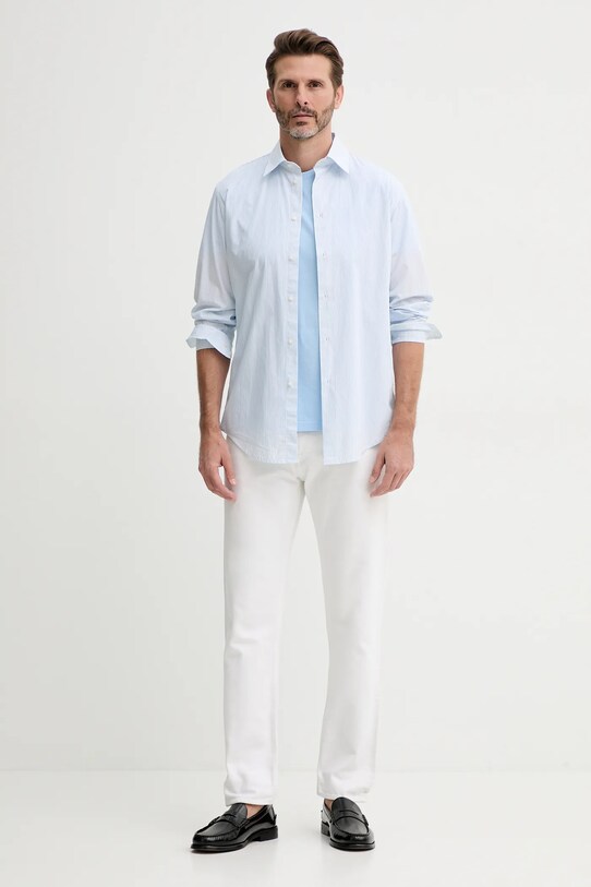 Хлопковая рубашка United Colors of Benetton 53ZDUQ04A голубой SS25