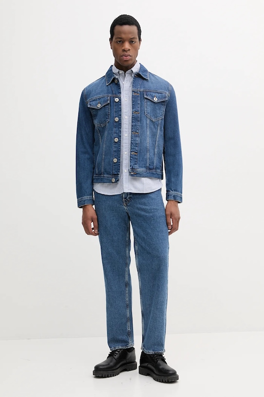 United Colors of Benetton koszula bawełniana 52MCUQ04B niebieski SS25