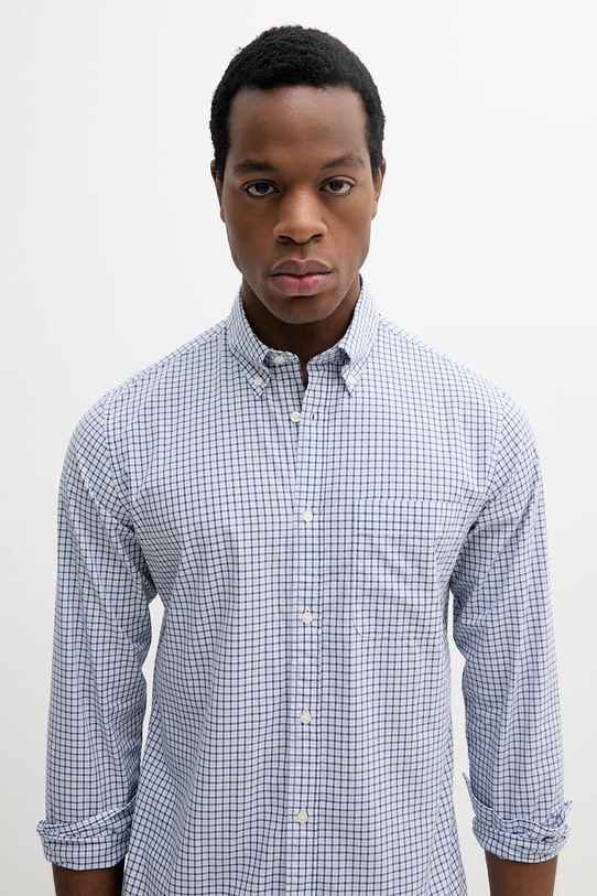 United Colors of Benetton koszula bawełniana niebieski 52MCUQ04B