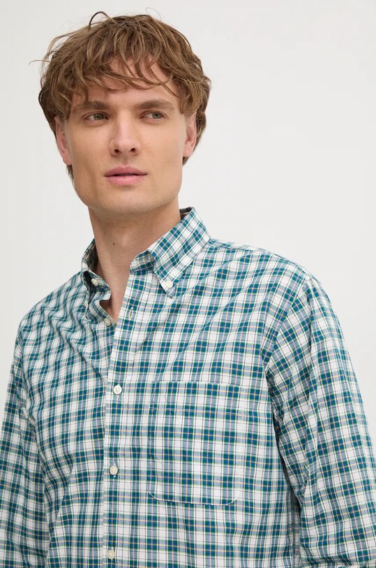 Bavlněná košile United Colors of Benetton zelená 52MCUQ04B