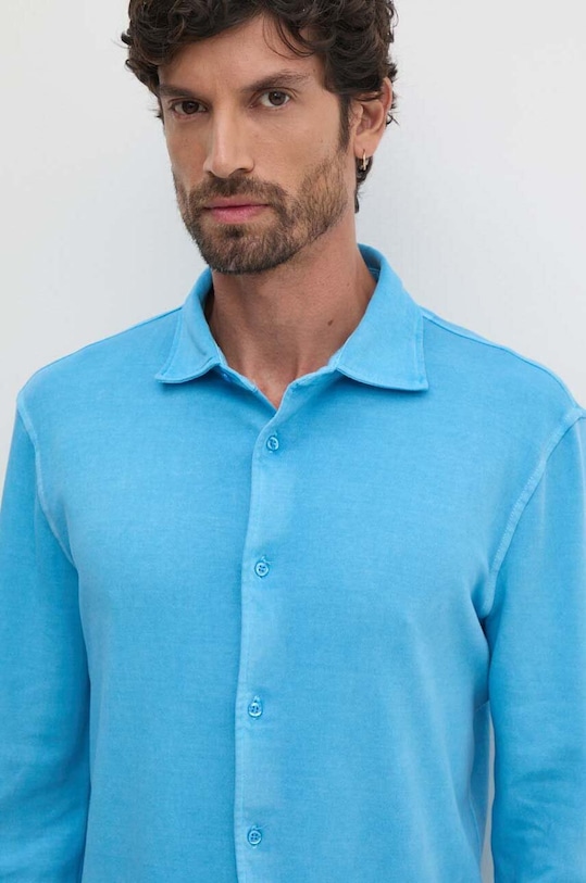 Bavlněná košile United Colors of Benetton 5WMYUQ052 modrá