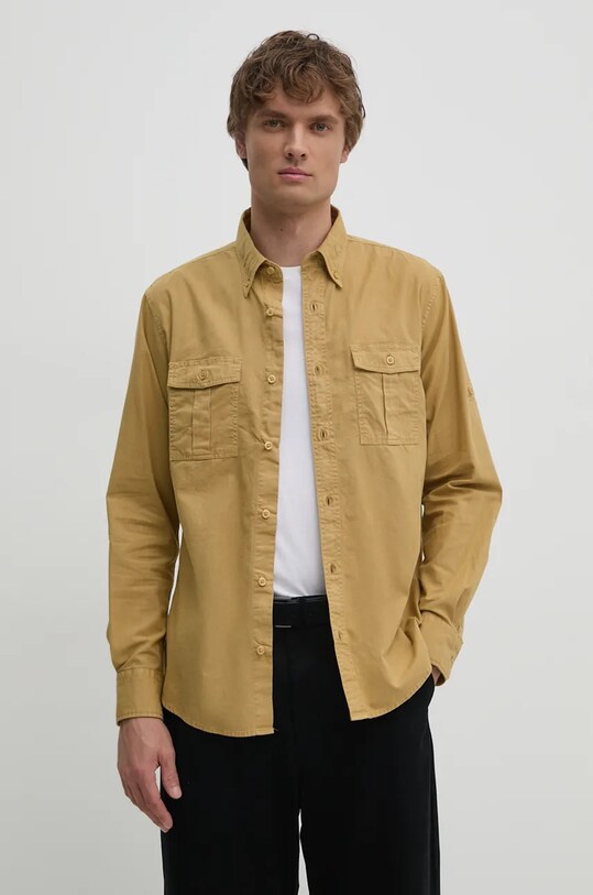 Бавовняна сорочка United Colors of Benetton casual зелений 5KGPUQ04S