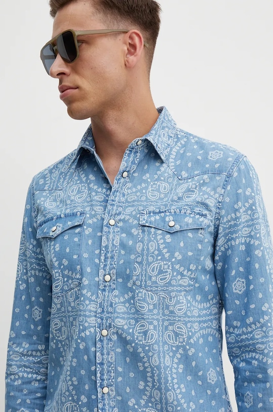 United Colors of Benetton koszula bawełniana 5YLWUQ04P niebieski