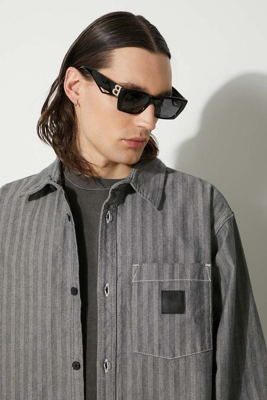 Carhartt WIP camasa din bumbac Menard I033577.9102 gri