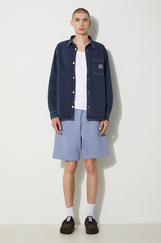 Carhartt WIP denim shirt George Shirt I033750.29L4J navy AW24