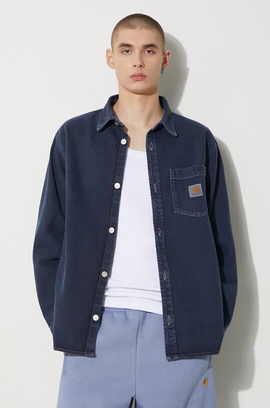 Carhartt WIP denim shirt George Shirt navy I033750.29L4J
