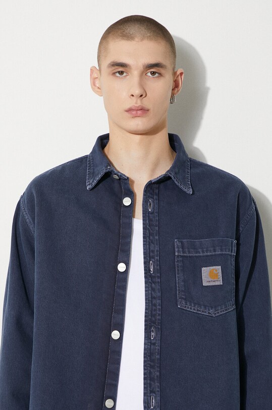 Carhartt WIP denim shirt George Shirt I033750.29L4J navy