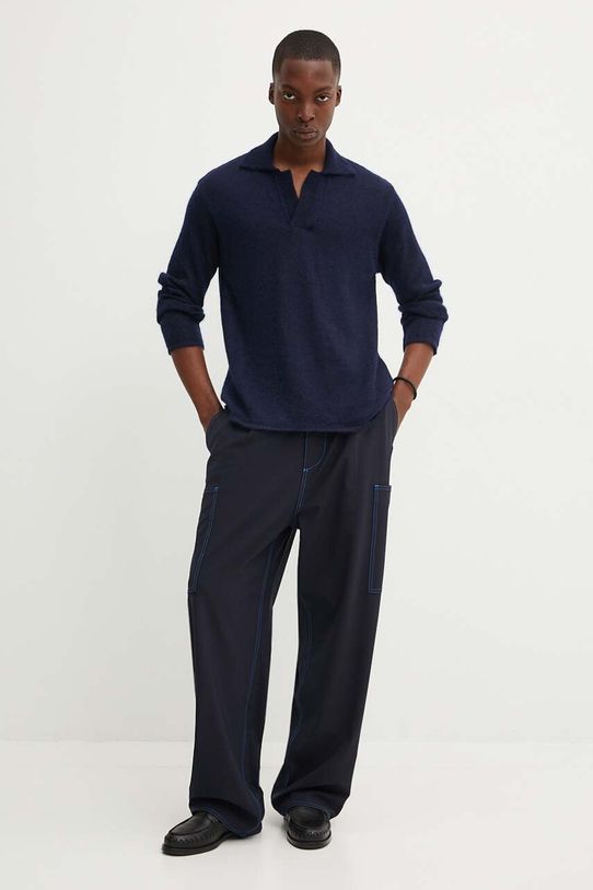 Vlněný svetr Sunnei CRTWMKNW016 námořnická modř AW24