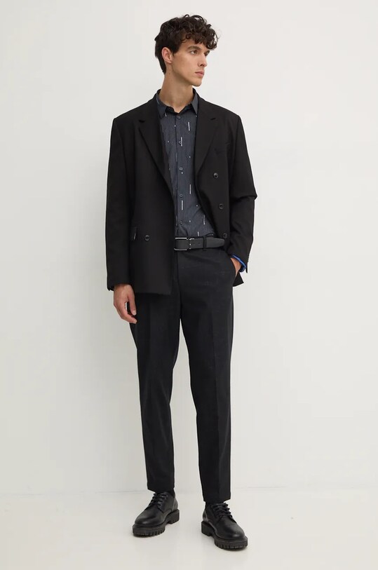 Бавовняна сорочка Armani Exchange 6DZC06.ZN5DZ темно-синій AW24