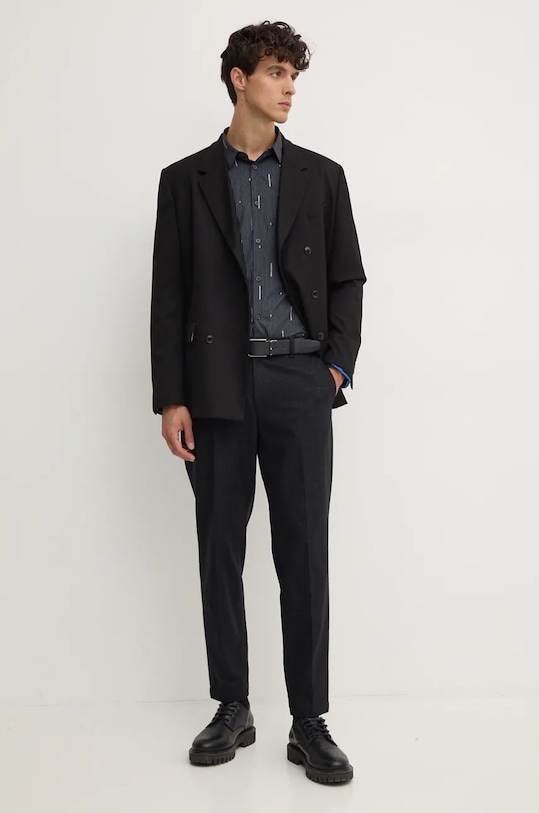 Bavlnená košeľa Armani Exchange 6DZC06.ZN5DZ tmavomodrá AW24