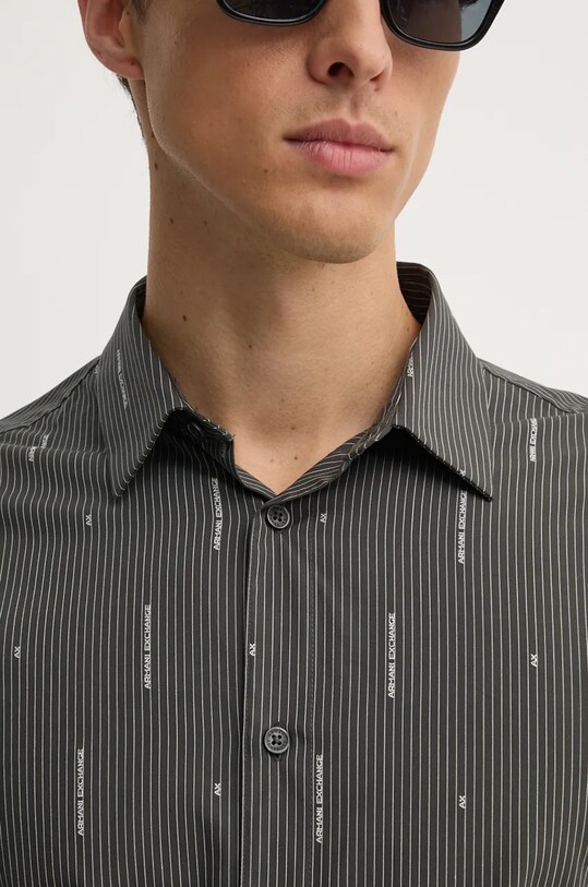 Armani Exchange koszula bawełniana 6DZC06.ZN5DZ szary AW24