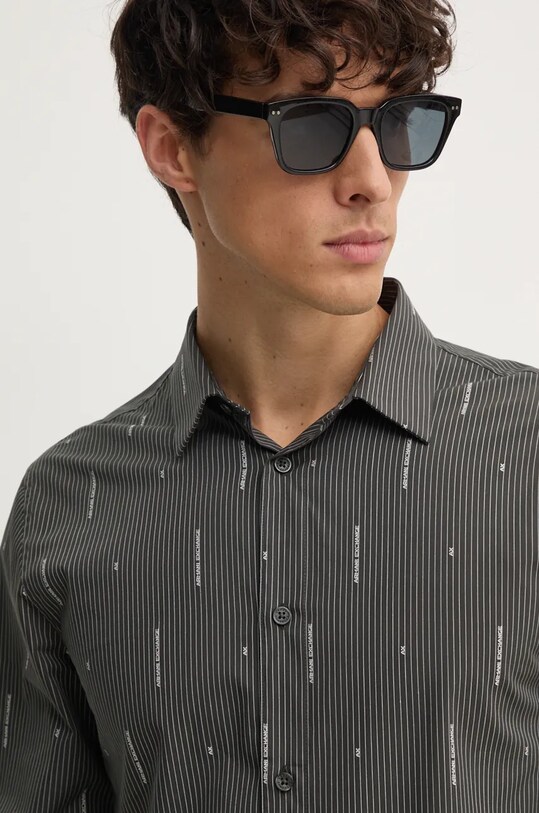 Armani Exchange koszula bawełniana 6DZC06.ZN5DZ szary