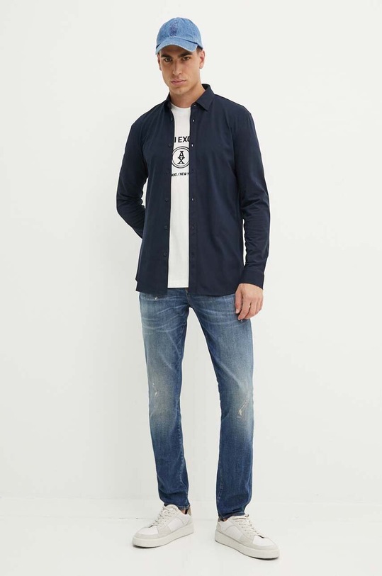 Odzież Armani Exchange koszula 6DZCHJ.ZJEAZ granatowy