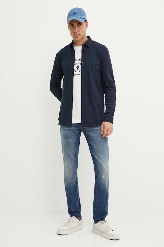 Oblečenie Košeľa Armani Exchange 6DZCHJ.ZJEAZ tmavomodrá