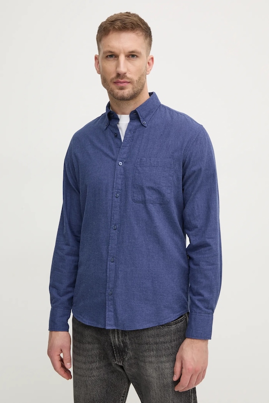 United Colors of Benetton koszula bawełniana bawełna granatowy 5TCRUQ04W