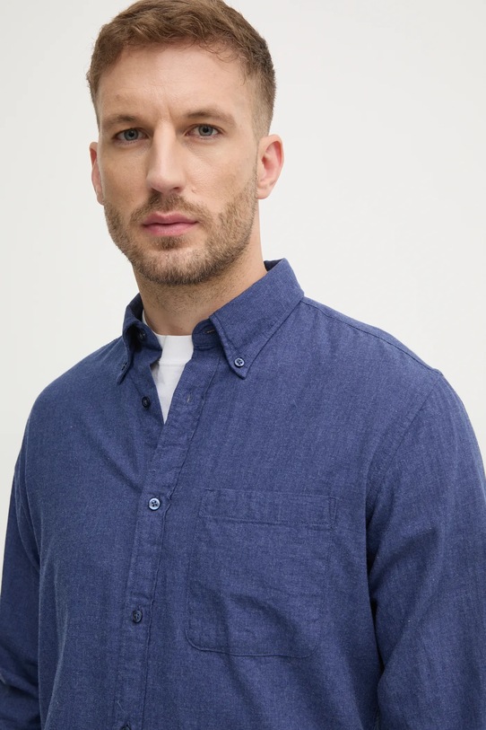 United Colors of Benetton koszula bawełniana 5TCRUQ04W granatowy