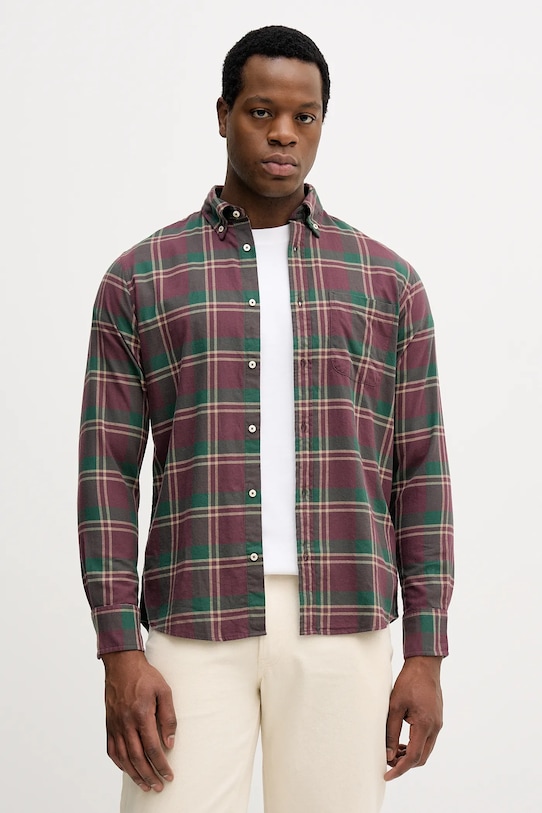 United Colors of Benetton camicia in cotone semplice verde 5TCRUQ04W