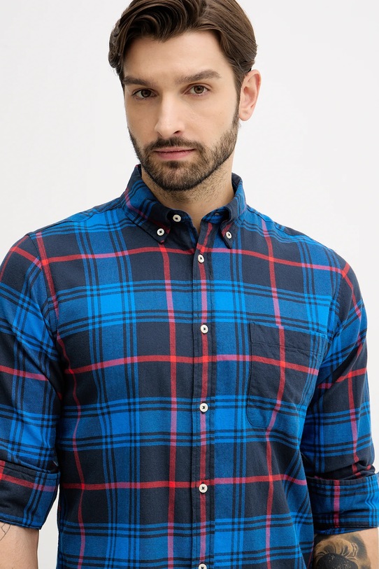 United Colors of Benetton koszula bawełniana niebieski 5TCRUQ04W