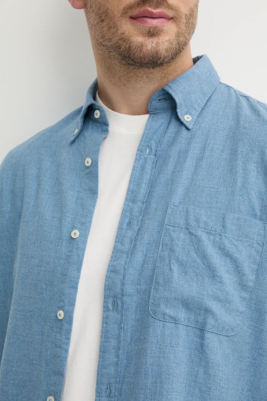 United Colors of Benetton koszula bawełniana niebieski 5TCRUQ04W