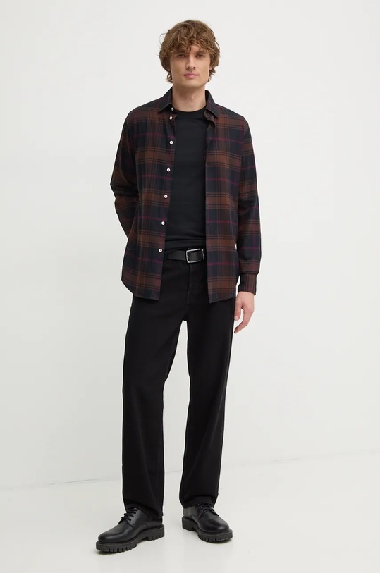 Îmbrăcăminte United Colors of Benetton camasa din bumbac 5TCRUQ04X maro