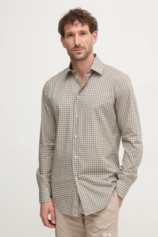 United Colors of Benetton camasa din bumbac 51E8UQ04A bej