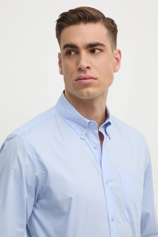 Bombažna srajca United Colors of Benetton 5KQRUQ04B modra