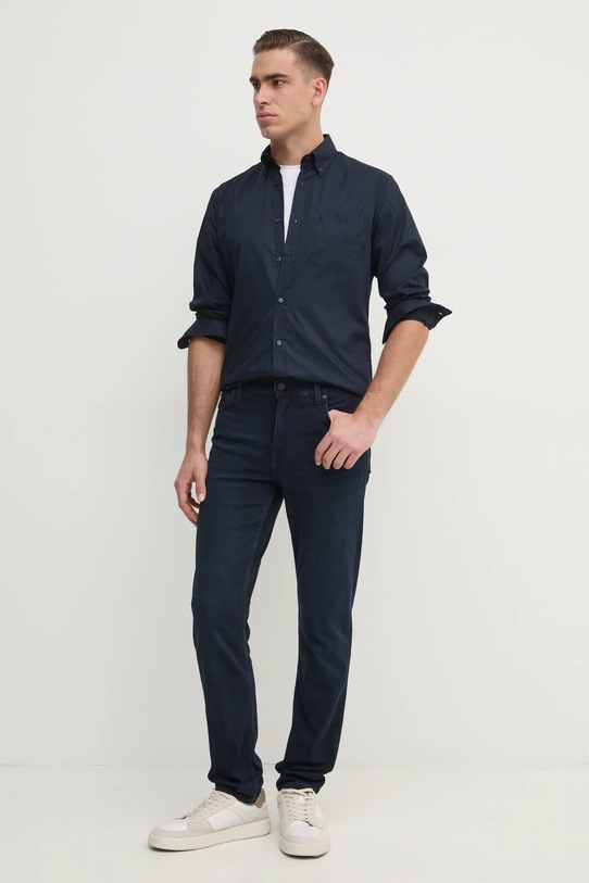 Одежда Хлопковая рубашка United Colors of Benetton 5KQRUQ04B тёмно-синий