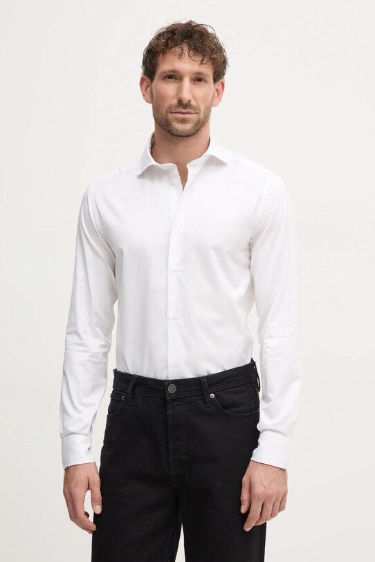 Πουκάμισο United Colors of Benetton slim λευκό 5H4TUQ04D