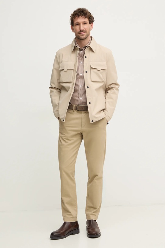 Oblečenie Bavlnená košeľa United Colors of Benetton 51E8UQ04D béžová