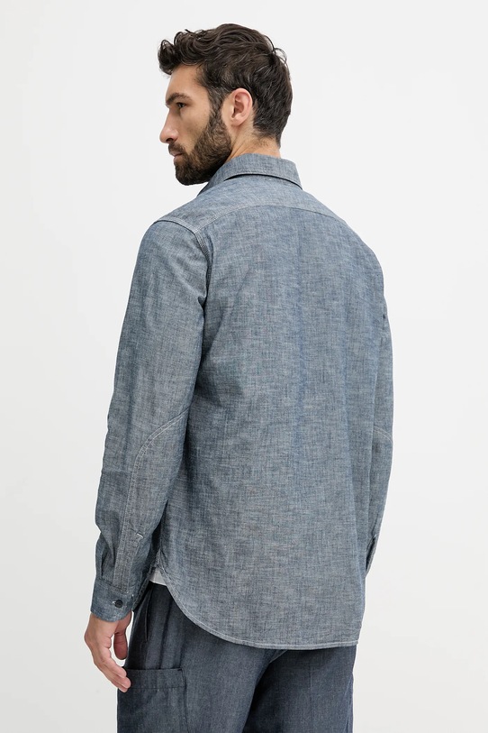 Îmbrăcăminte United Colors of Benetton cămașă din bumbac 5XGBUQ056 albastru