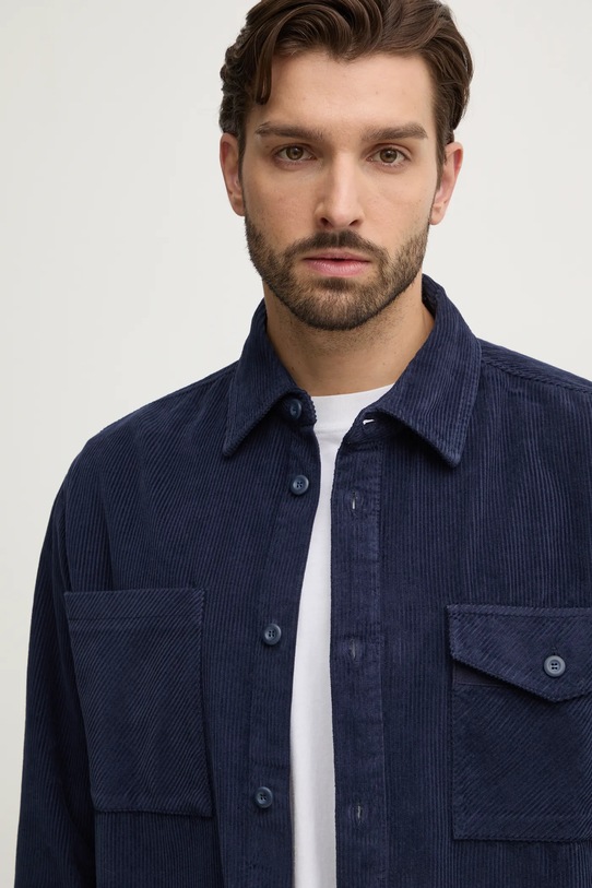 United Colors of Benetton koszula sztruksowa granatowy 5H1KUQ04Y