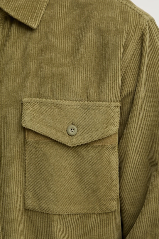 Manšestrová košile United Colors of Benetton 5H1KUQ04Y zelená AW24