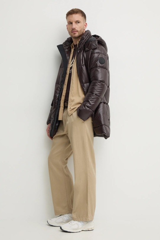 United Colors of Benetton camasa din velur 5HFYUQ04V bej AW24