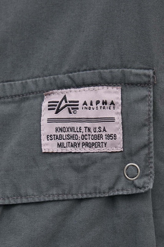 Хлопковая рубашка Alpha Industries 138420 серый AW24