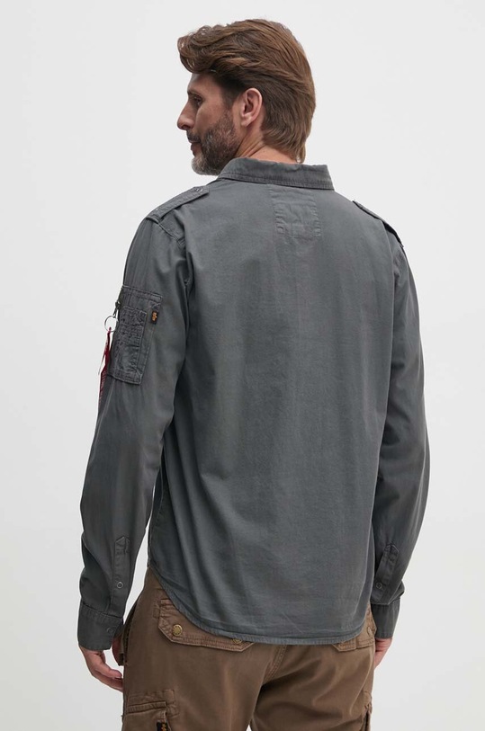 Хлопковая рубашка Alpha Industries серый 138420