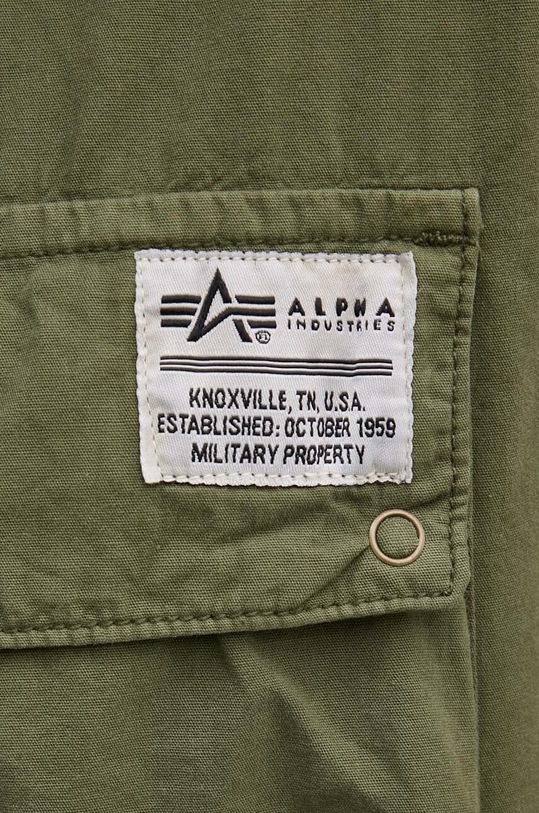 Bavlněná košile Alpha Industries 138420 zelená AW24