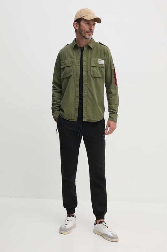 Oblečení Bavlněná košile Alpha Industries 138420 zelená