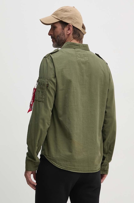 Bavlněná košile Alpha Industries zelená 138420