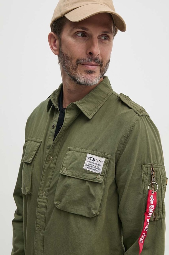 Bavlněná košile Alpha Industries 138420 zelená