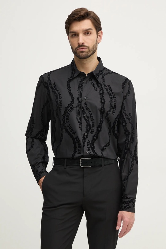 Versace Jeans Couture camasa din bumbac negru 77GAL2R0.NS509