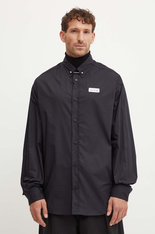 Versace Jeans Couture camasa din bumbac lung negru 77GALY10.CN002