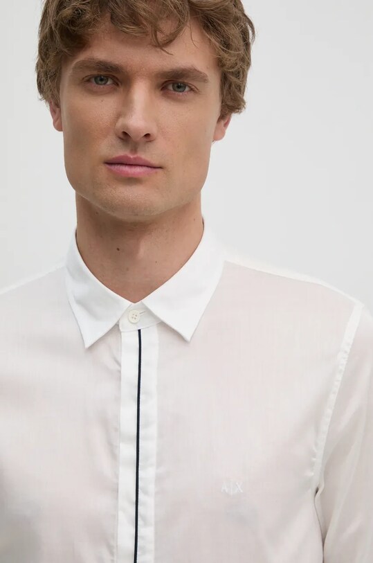 Хлопковая рубашка Armani Exchange 6DZC27.ZNZRZ белый AW24