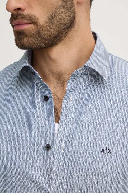 Košile Armani Exchange 6DZC30.ZN5UZ modrá SS25
