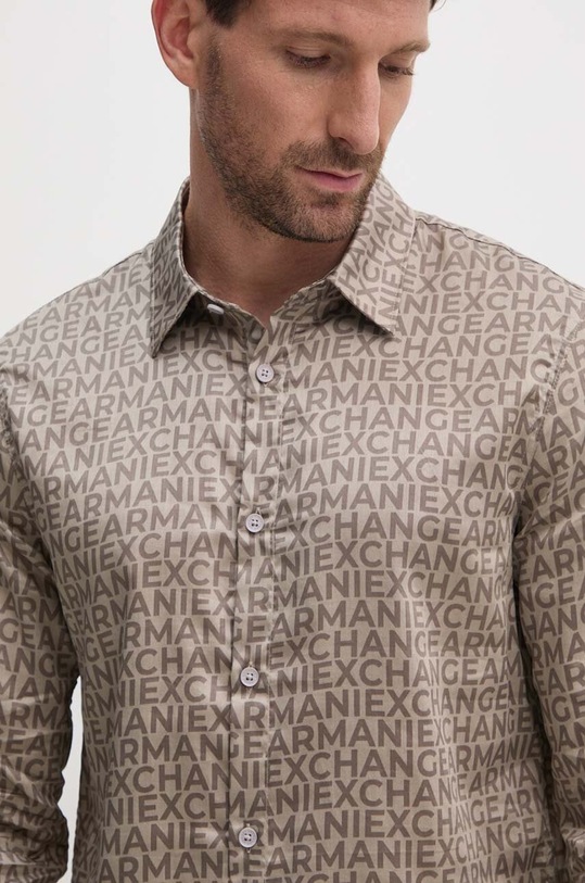 Bavlnená košeľa Armani Exchange béžová 6DZC45.ZNZRZ