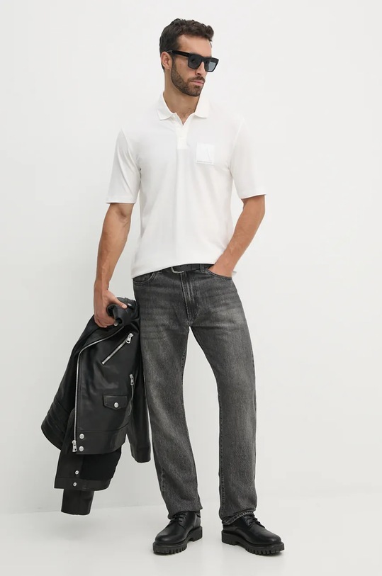 Polo tričko Armani Exchange 6DZFJA.ZJXHZ bílá AW24