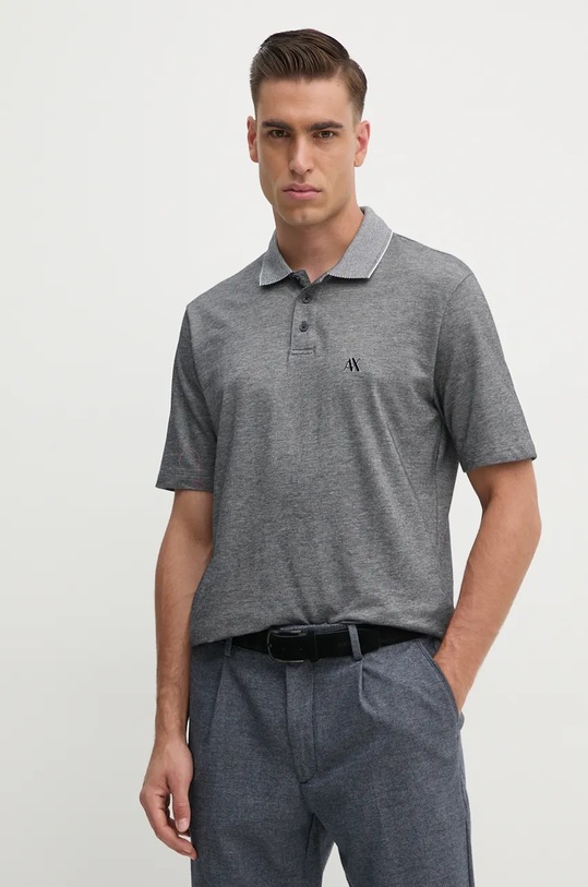 Armani Exchange polo de bumbac regular gri 6DZFJP.ZJM5Z