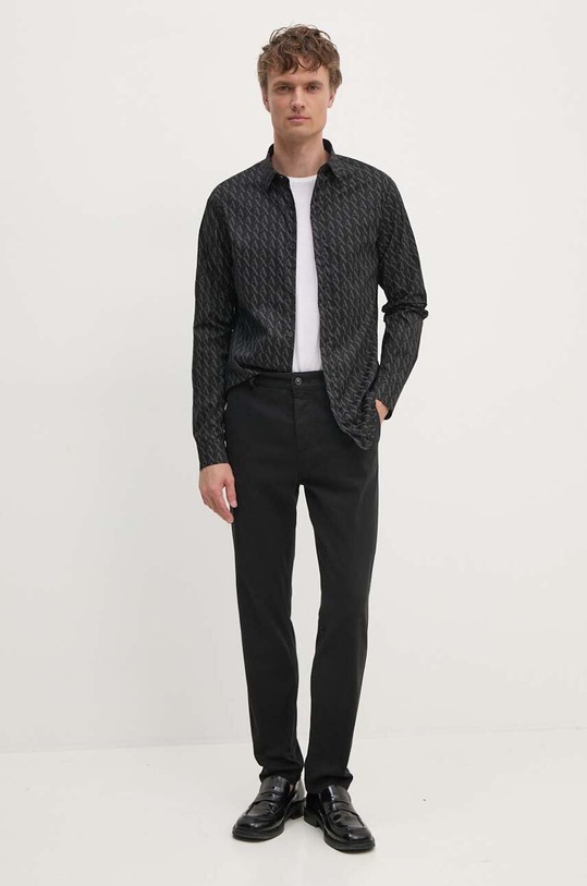 Armani Exchange camasa 8NZCCW.ZNEAZ negru AW24